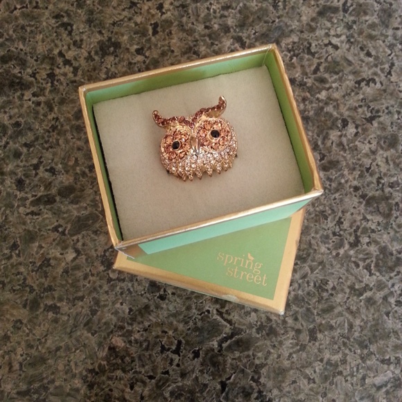 *Donated* Spring Street Adjustable Crystal Owl Ring - Picture 2 of 4